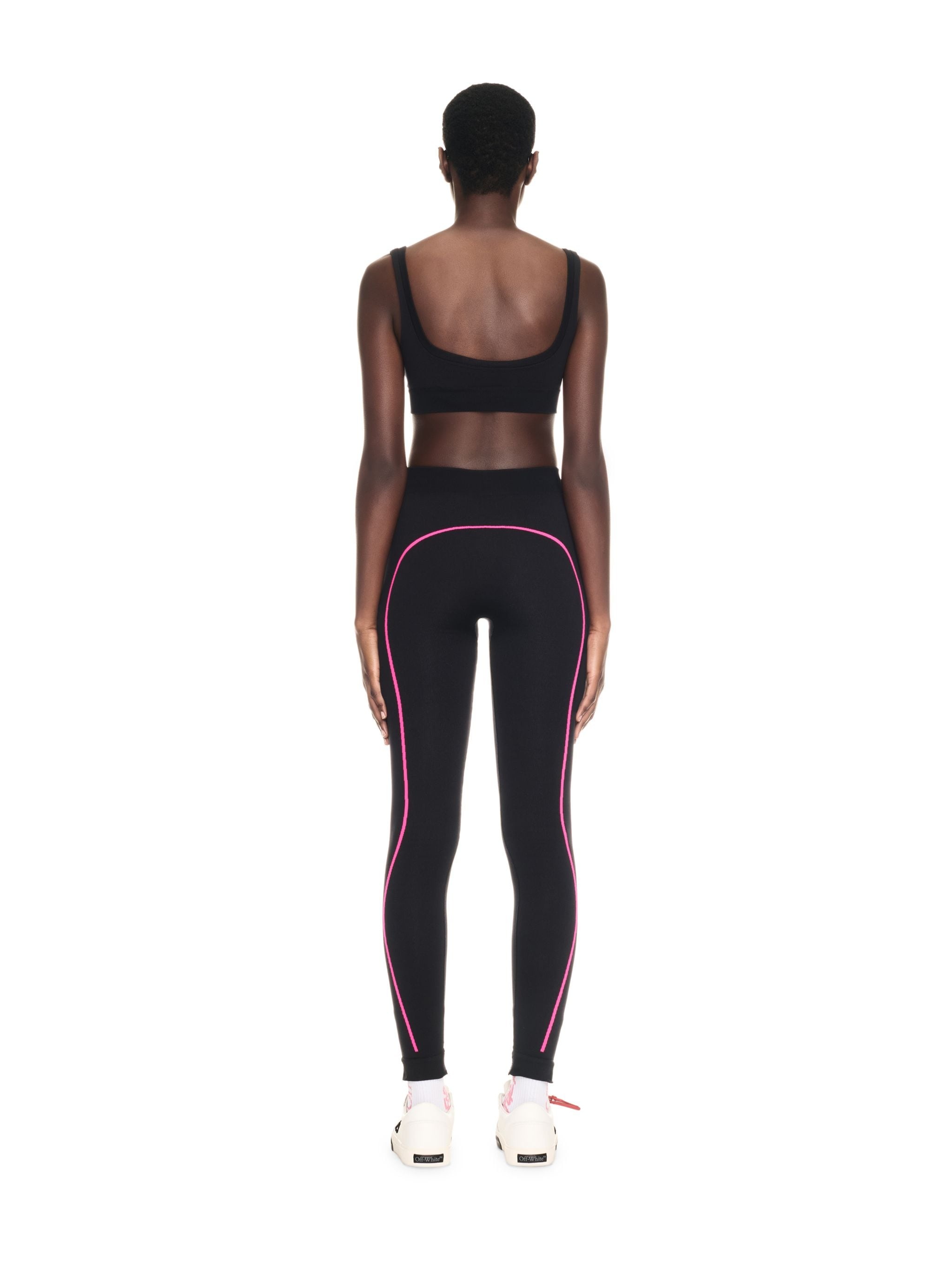 Black/pink Off Stamp Seamless Leggings - 4