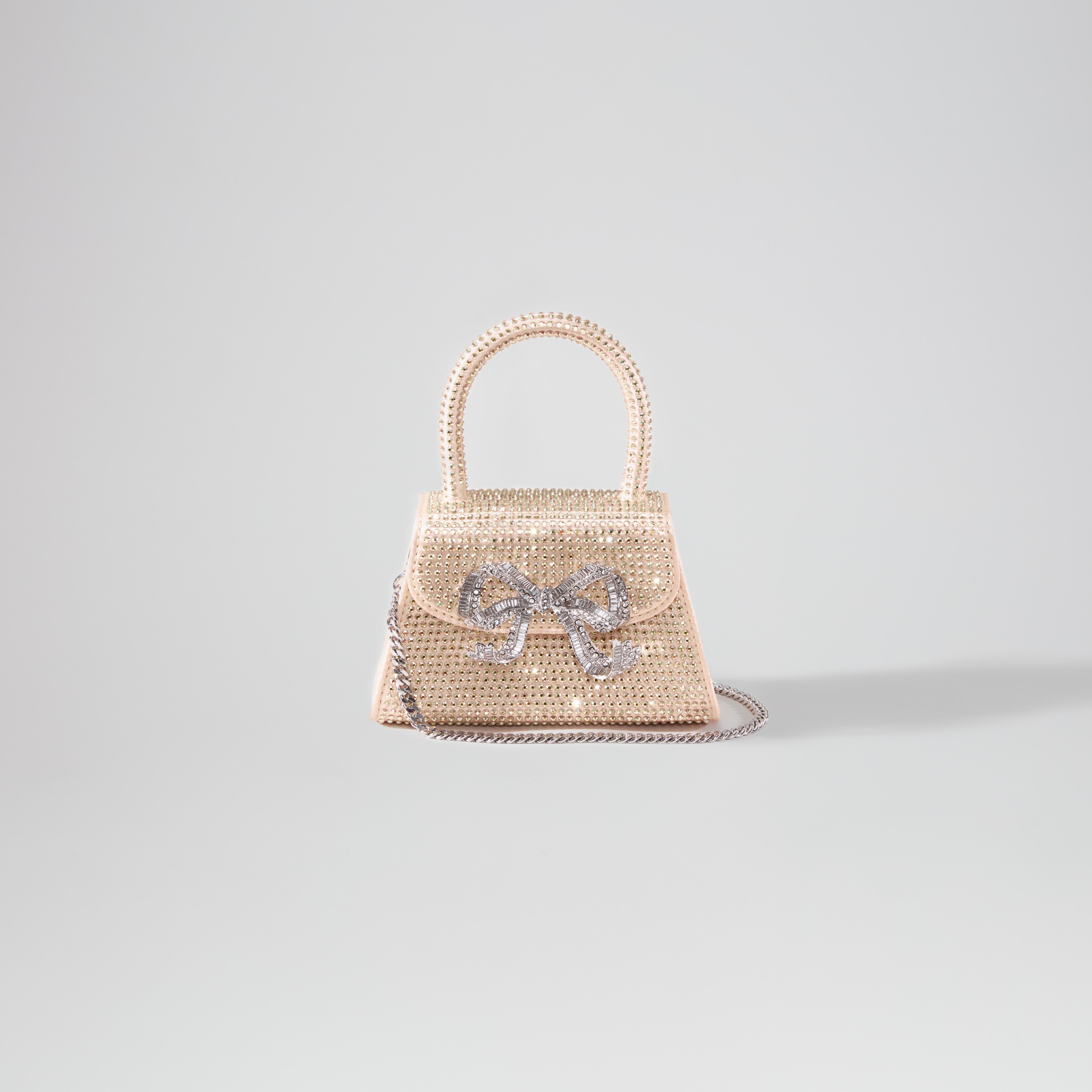 Gold Rhinestone Micro Bow Bag - 4