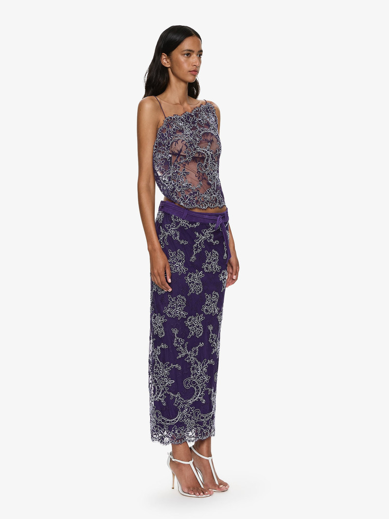 Iris Lace Suede Belted Skirt 6