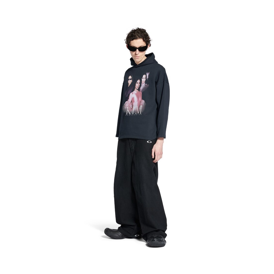 Kim K No Rib Hoodie in Faded Black - 2