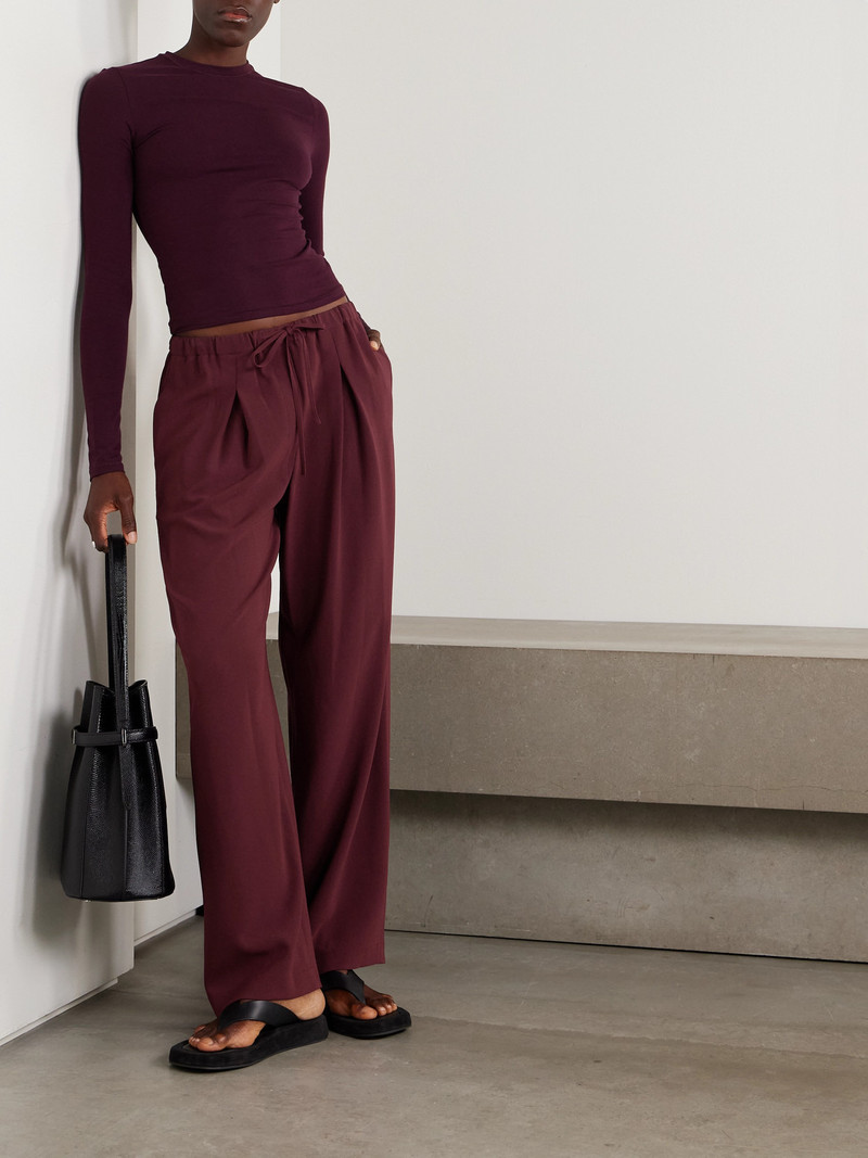 Theory Pleated Crepe Wide-leg Pants outlook