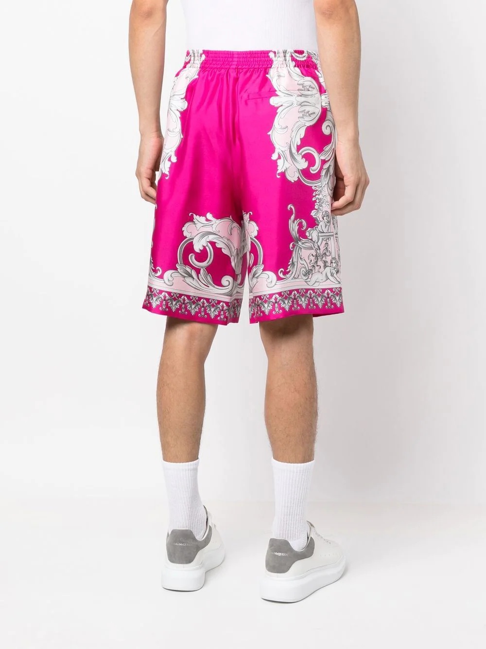 Baroque-print wide shorts - 4