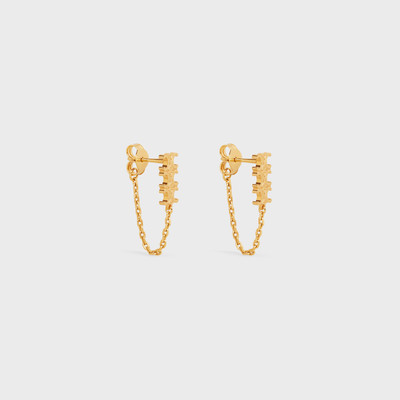 CELINE Triomphe Chain Earrings in Brass with Gold Finish outlook