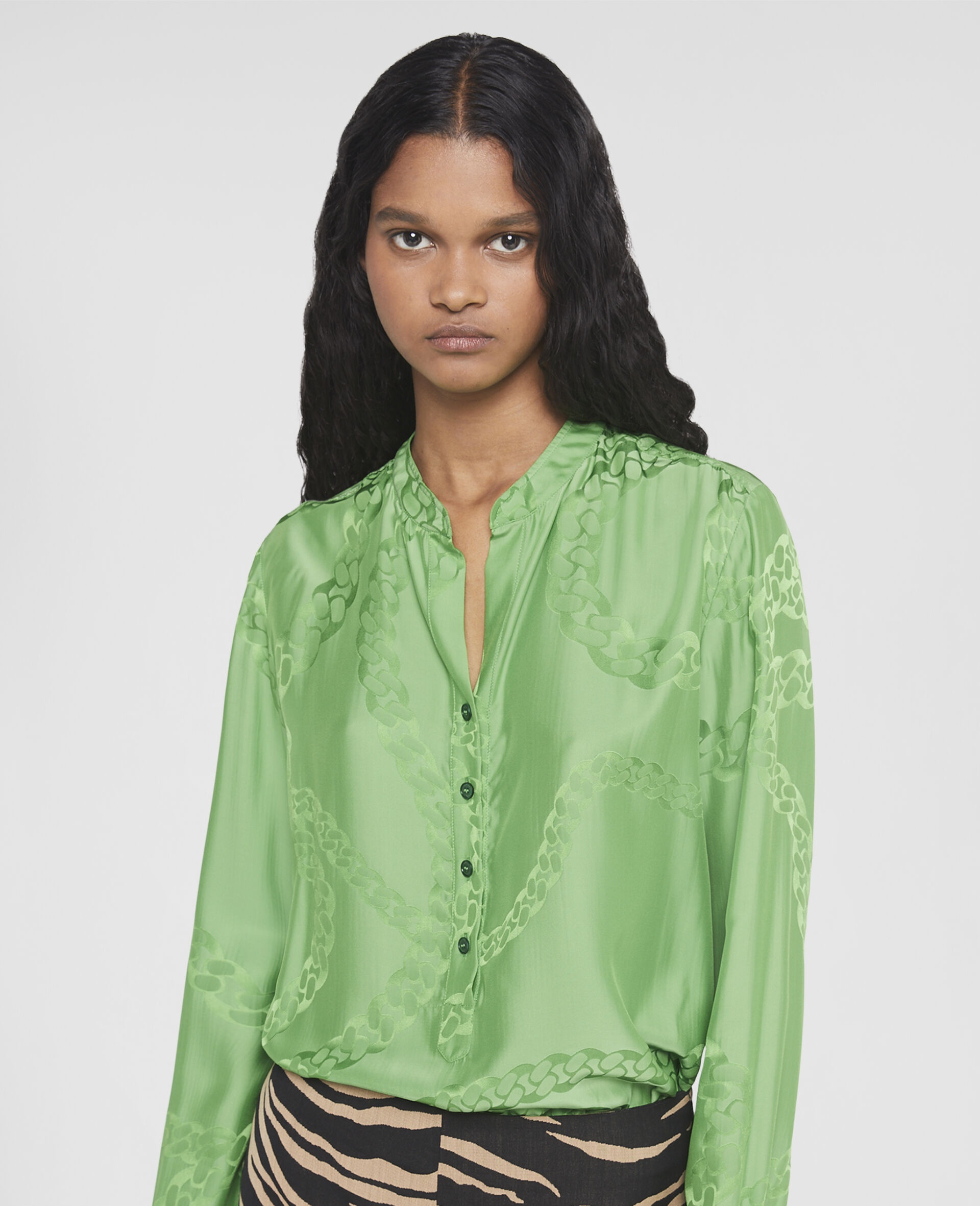 Falabella Chain Silk Jacquard Shirt - 4