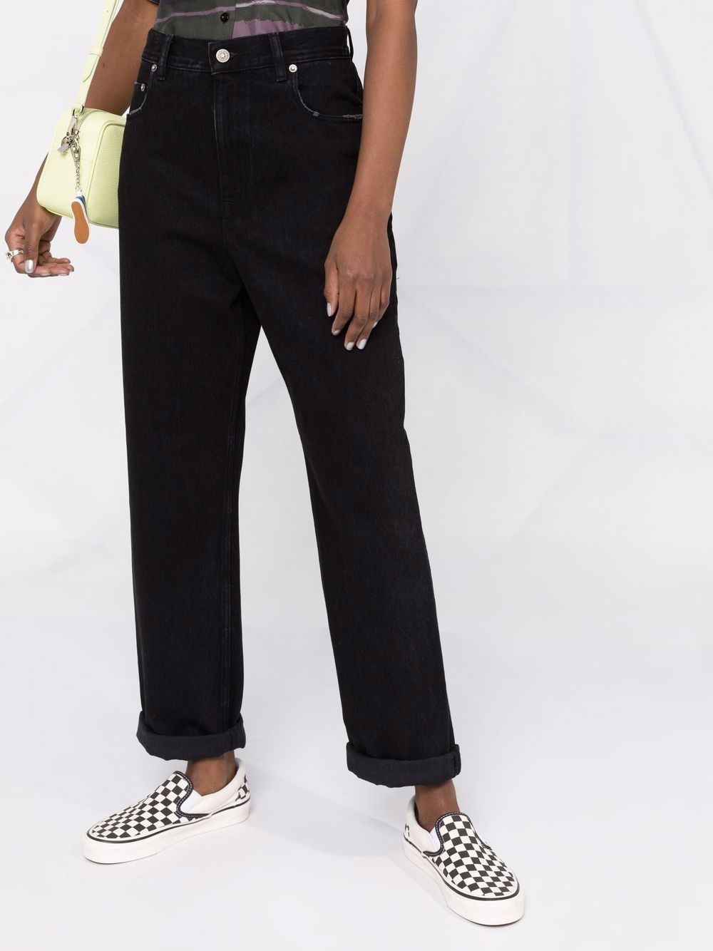 logo-patch straight-leg trousers - 5