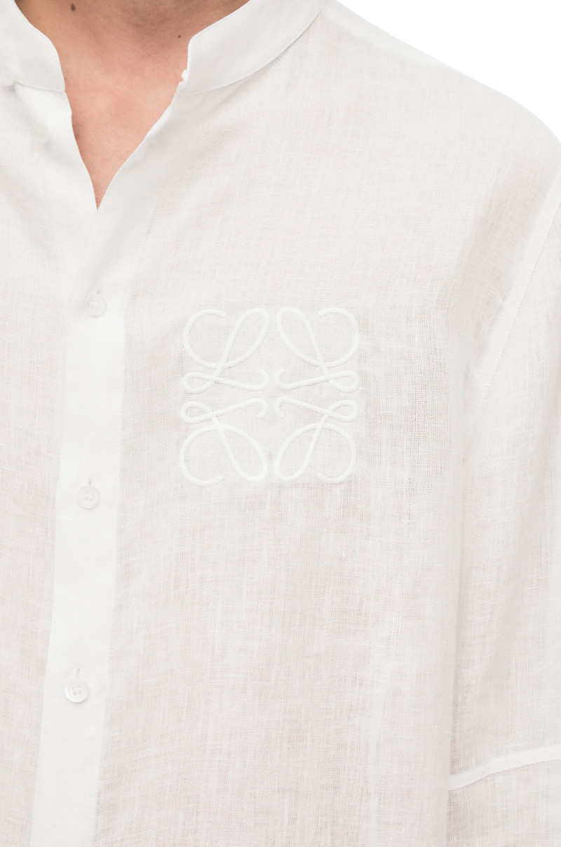 Band collar shirt in linen 5