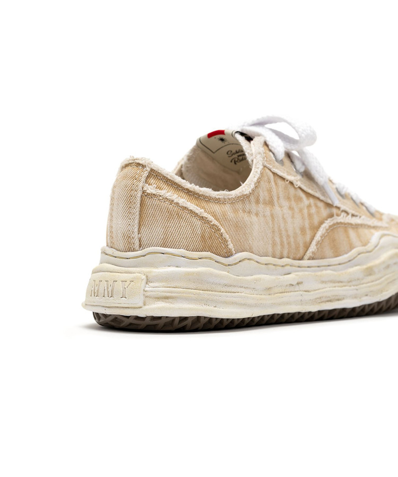 "HANK" OG Sole Bleach-Wash Denim Canvas Low-top Sneaker 15
