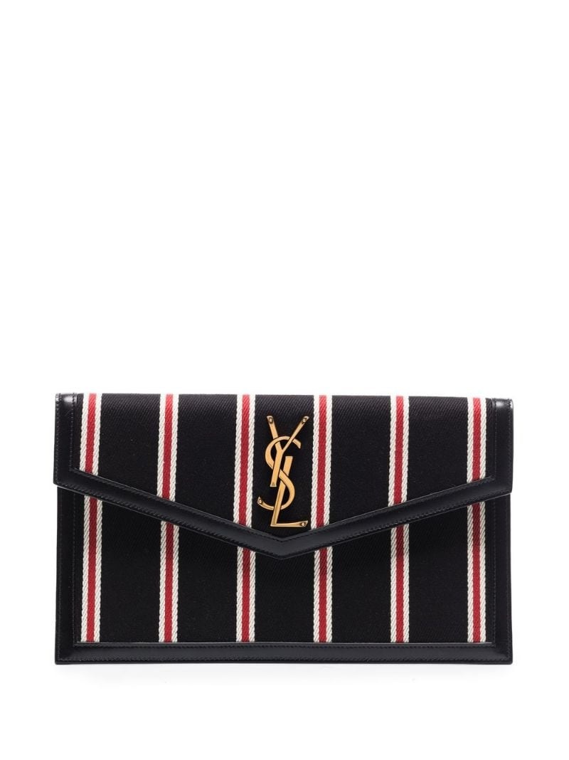 logo-plaque clutch bag - 1