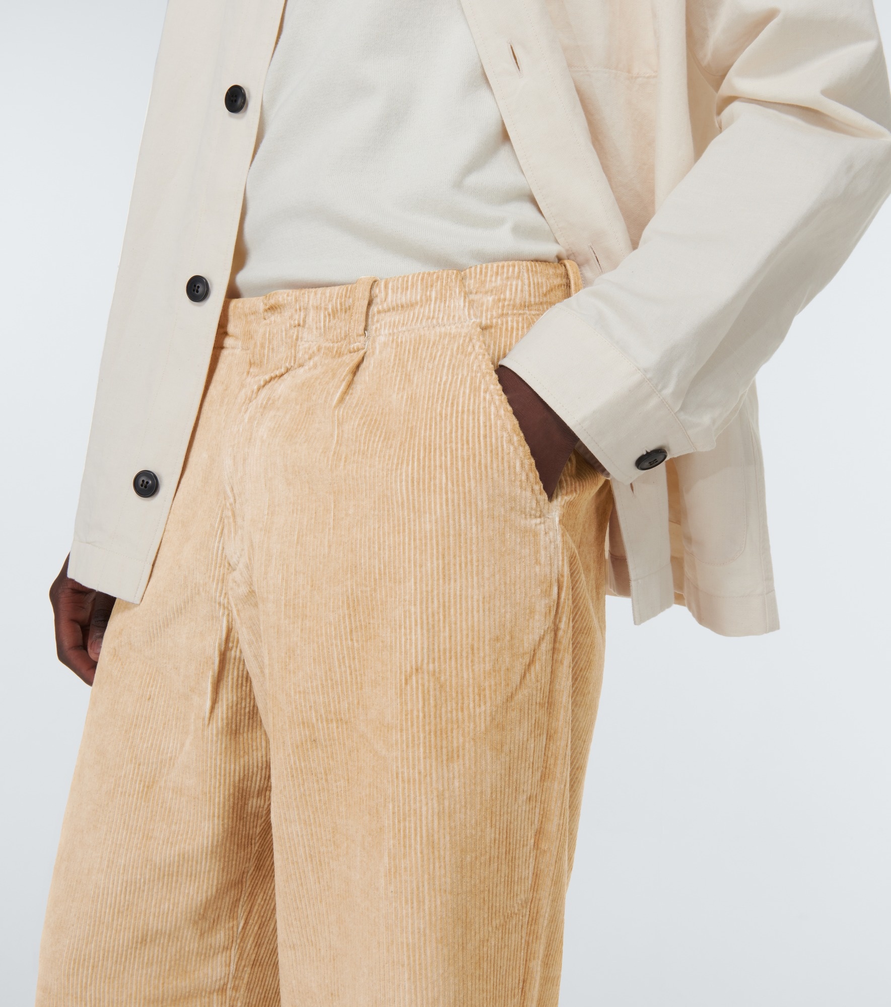 Borrowed wide-leg cotton and linen pants - 5
