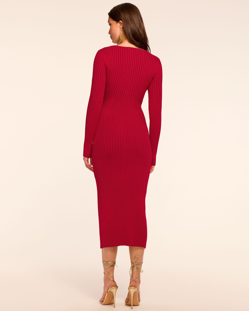 Logan Rib Knit Long Sleeve Midi Dress 4
