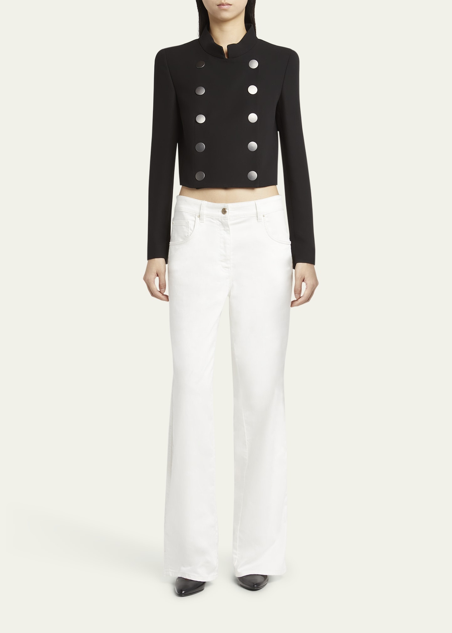 Wide Leg Stretch-Cotton Jeans - 2