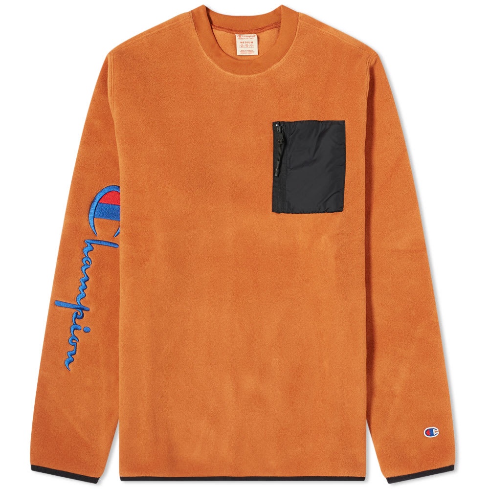 Champion Reverse Weave Script Arm Fleece Crew Sweat - 1