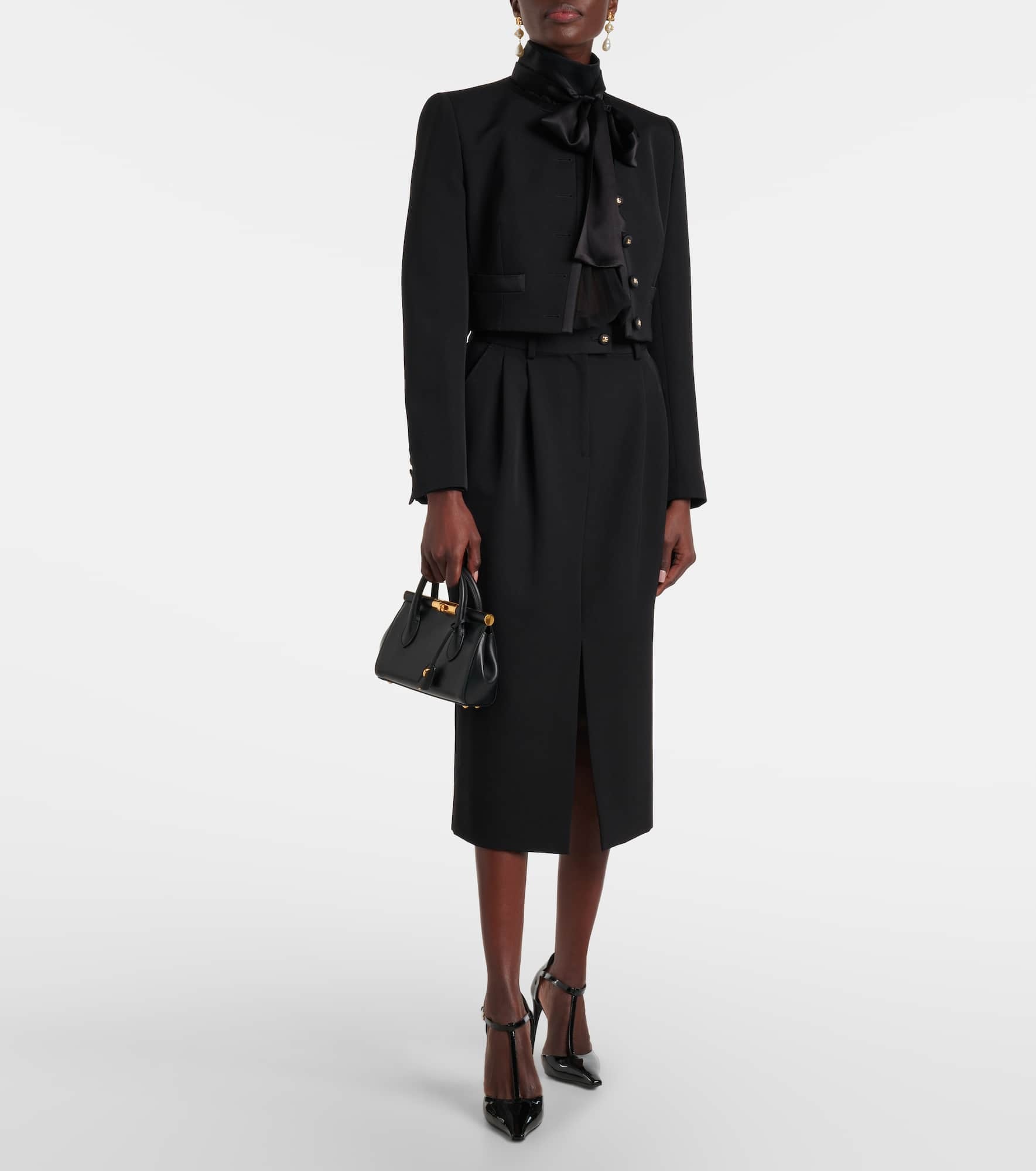 Cropped wool-blend jacket - 2
