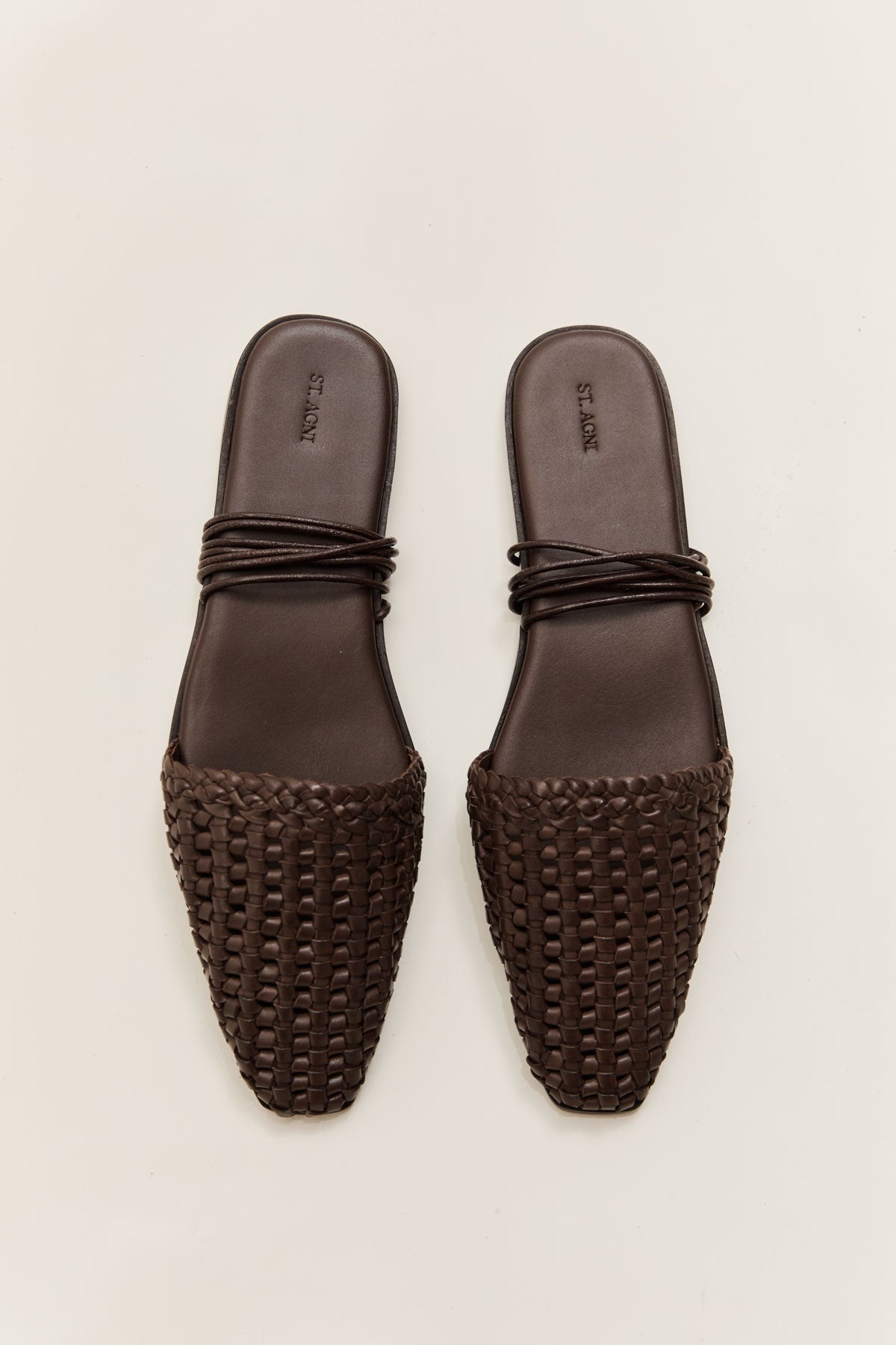 Macrame Mesh Tie Up Flats - Chocolate - 2