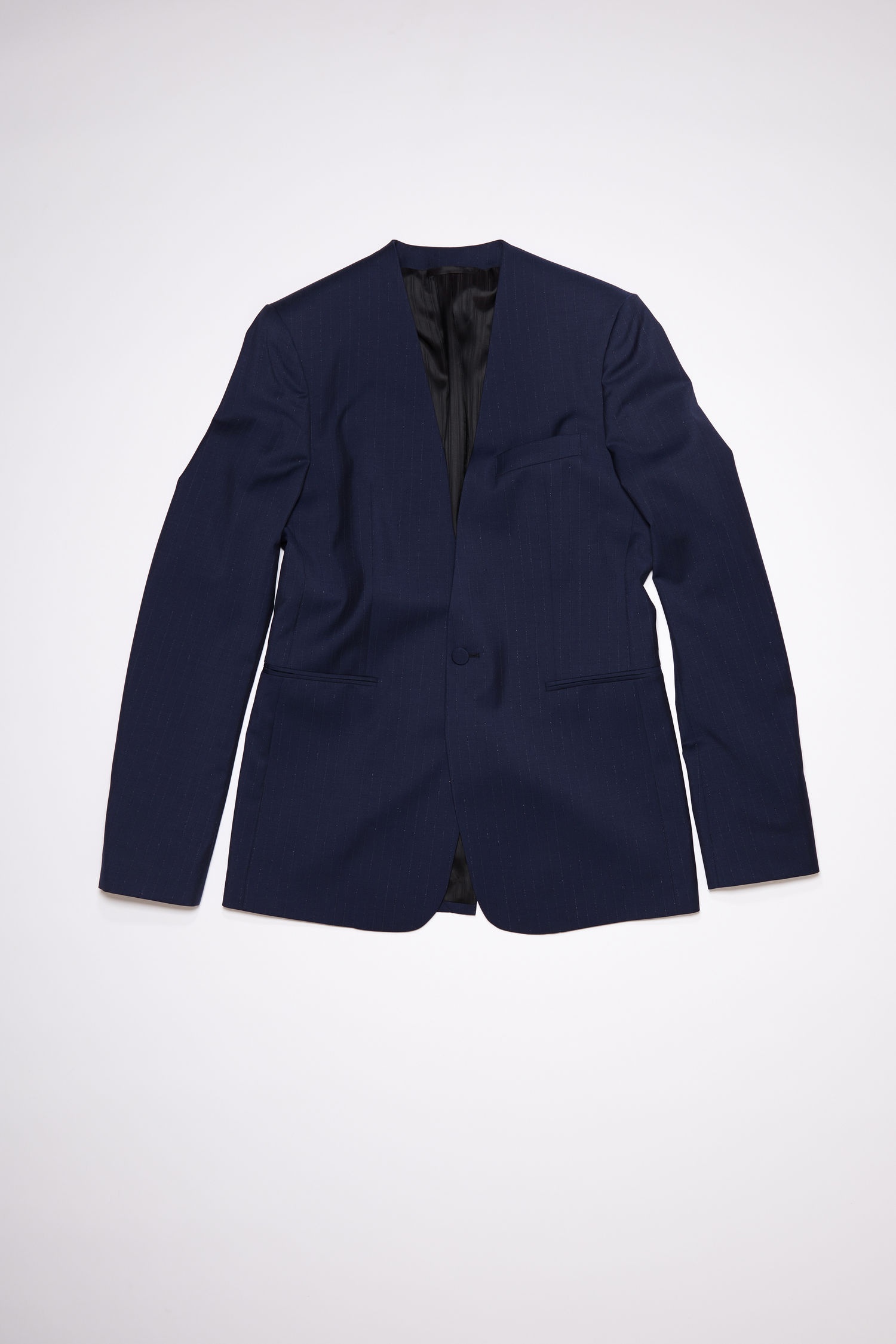 Pinstripe suit jacket - Dark Blue - 5