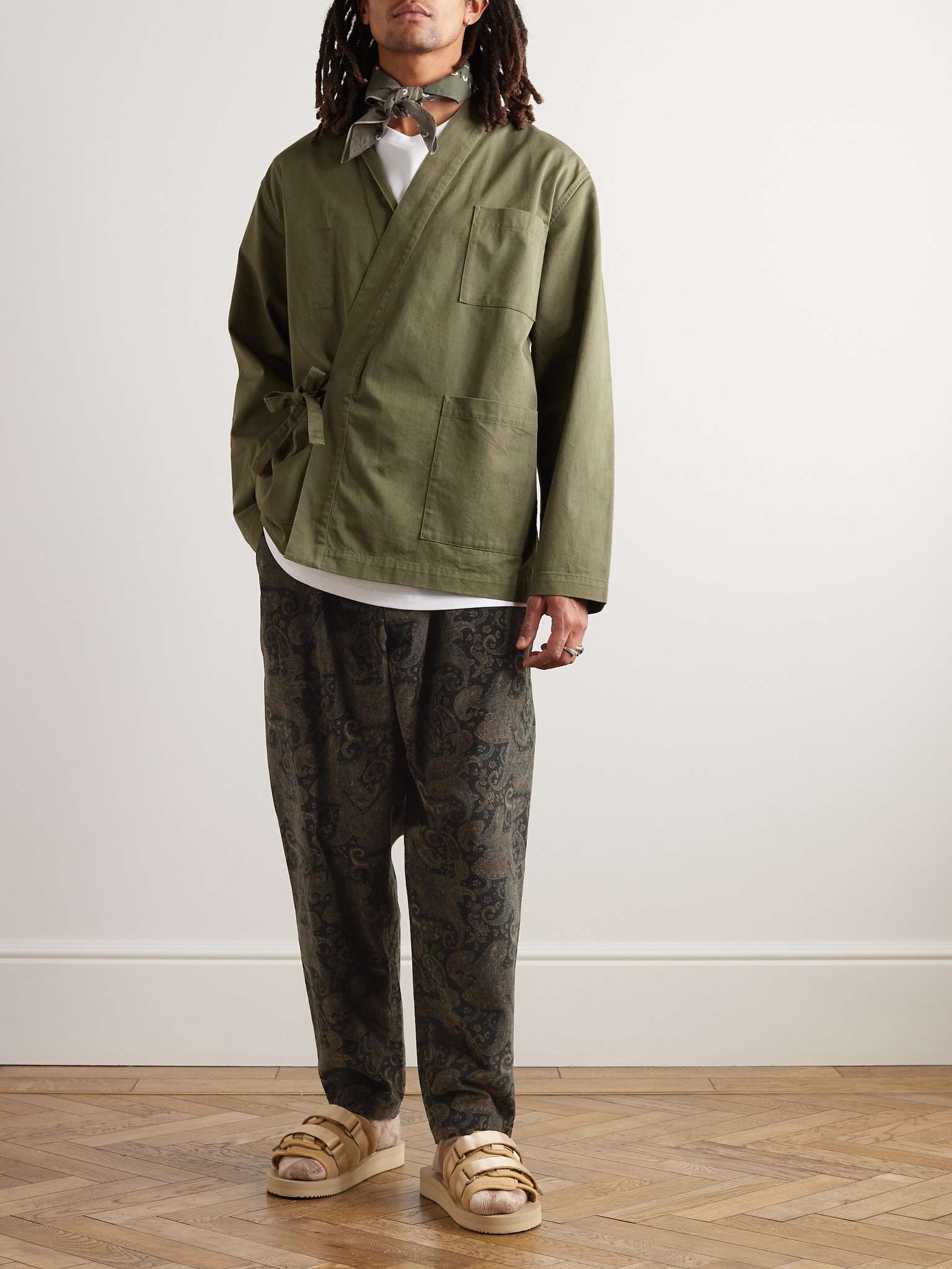 Tapered Paisley-Print Cotton-Corduroy Drawstring Trousers - 2