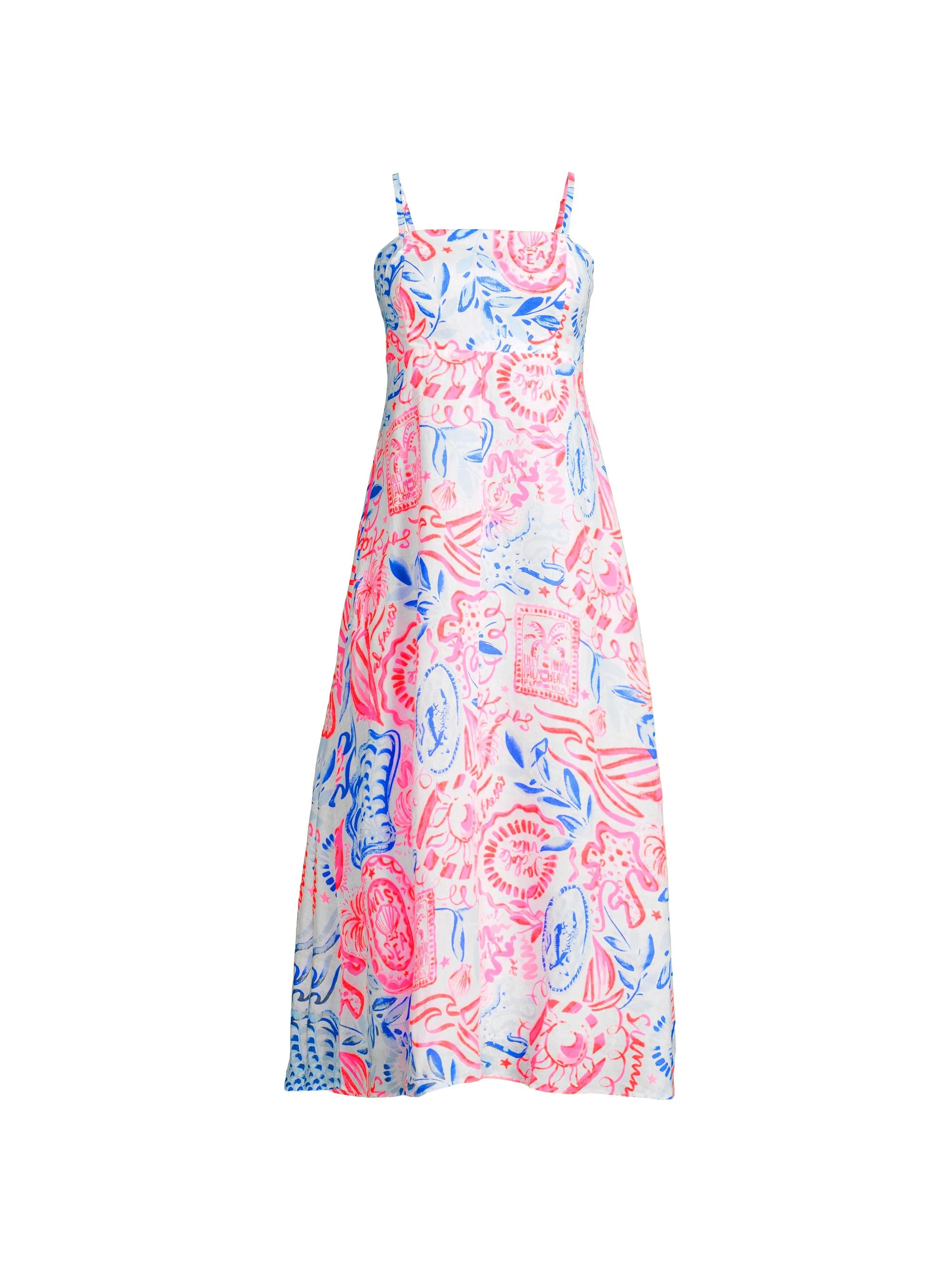 Women's Jorgian Linen Midi-Dress - Resort White Sun Sea Sand - 1