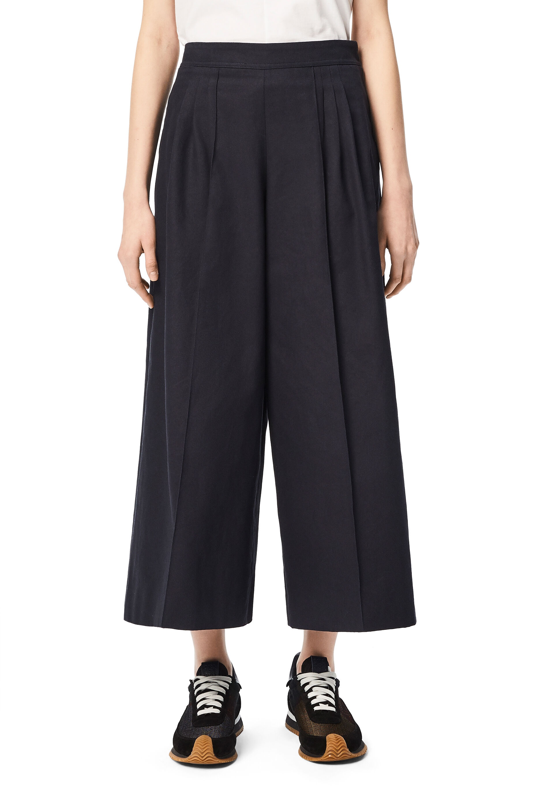 Cropped pleated trousers in cotton - 3