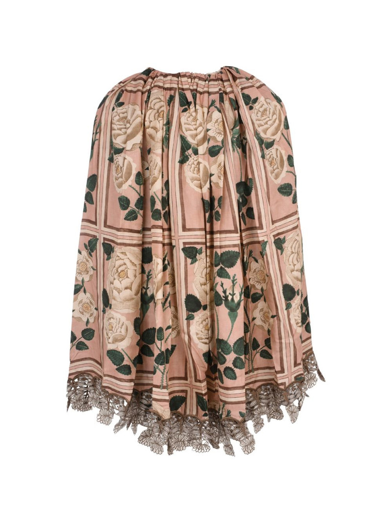 BIYAN embroidered-hemline print blouse outlook