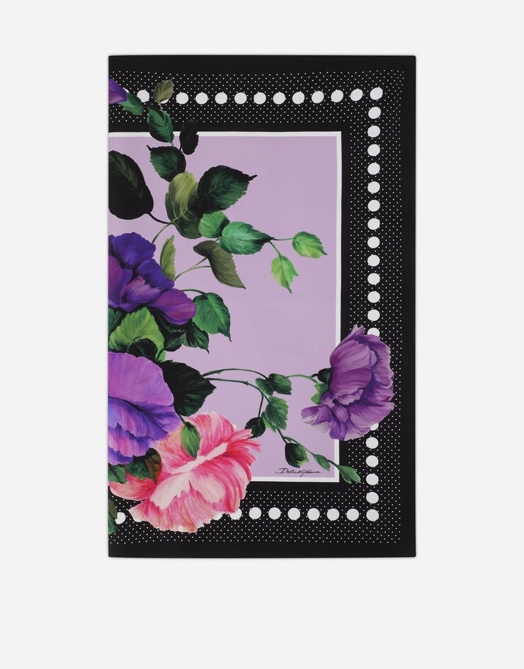 Rose-print charmeuse hijab - 4