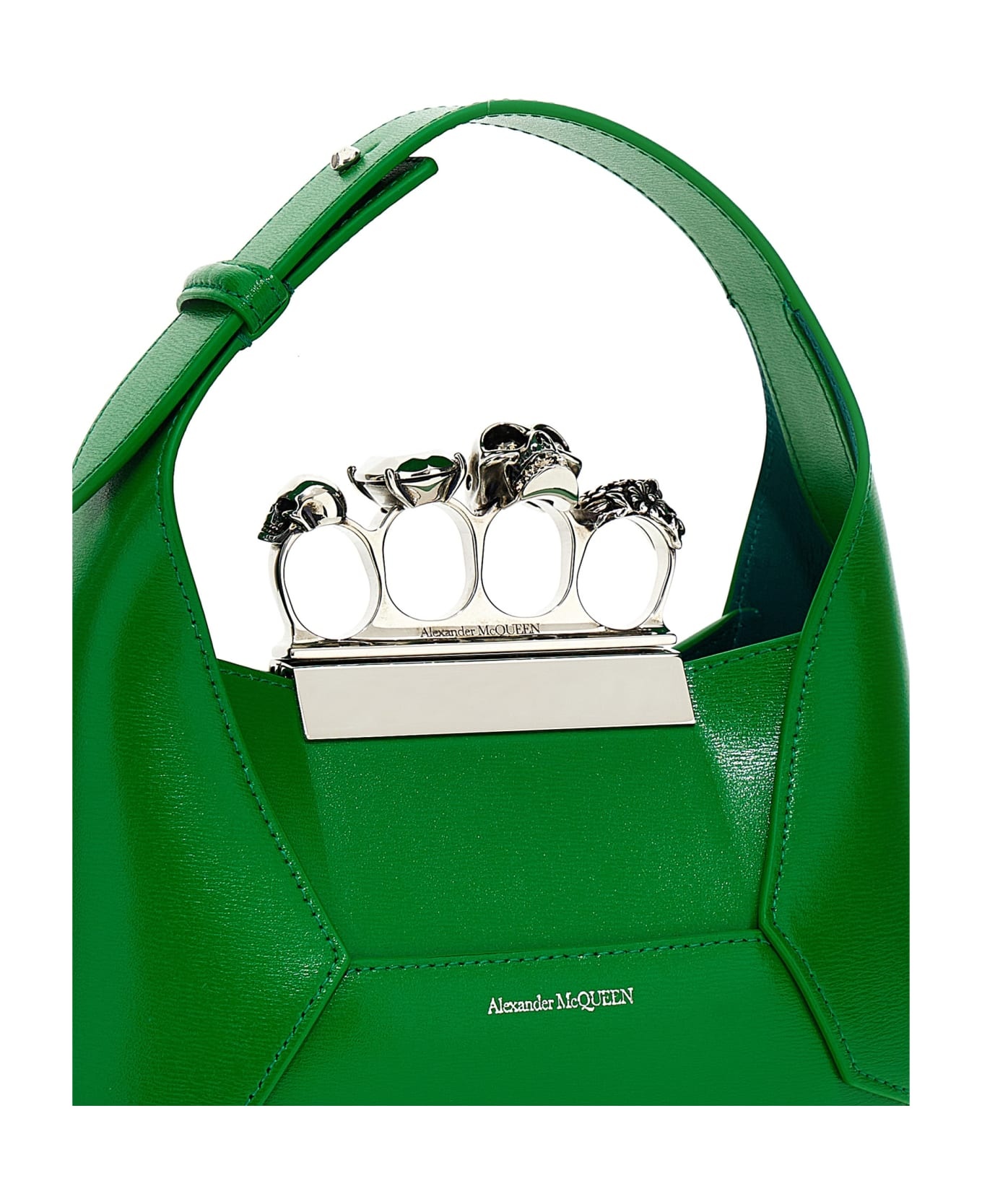 The Jewelled Hobo Mini Bag In Bright Green - 3