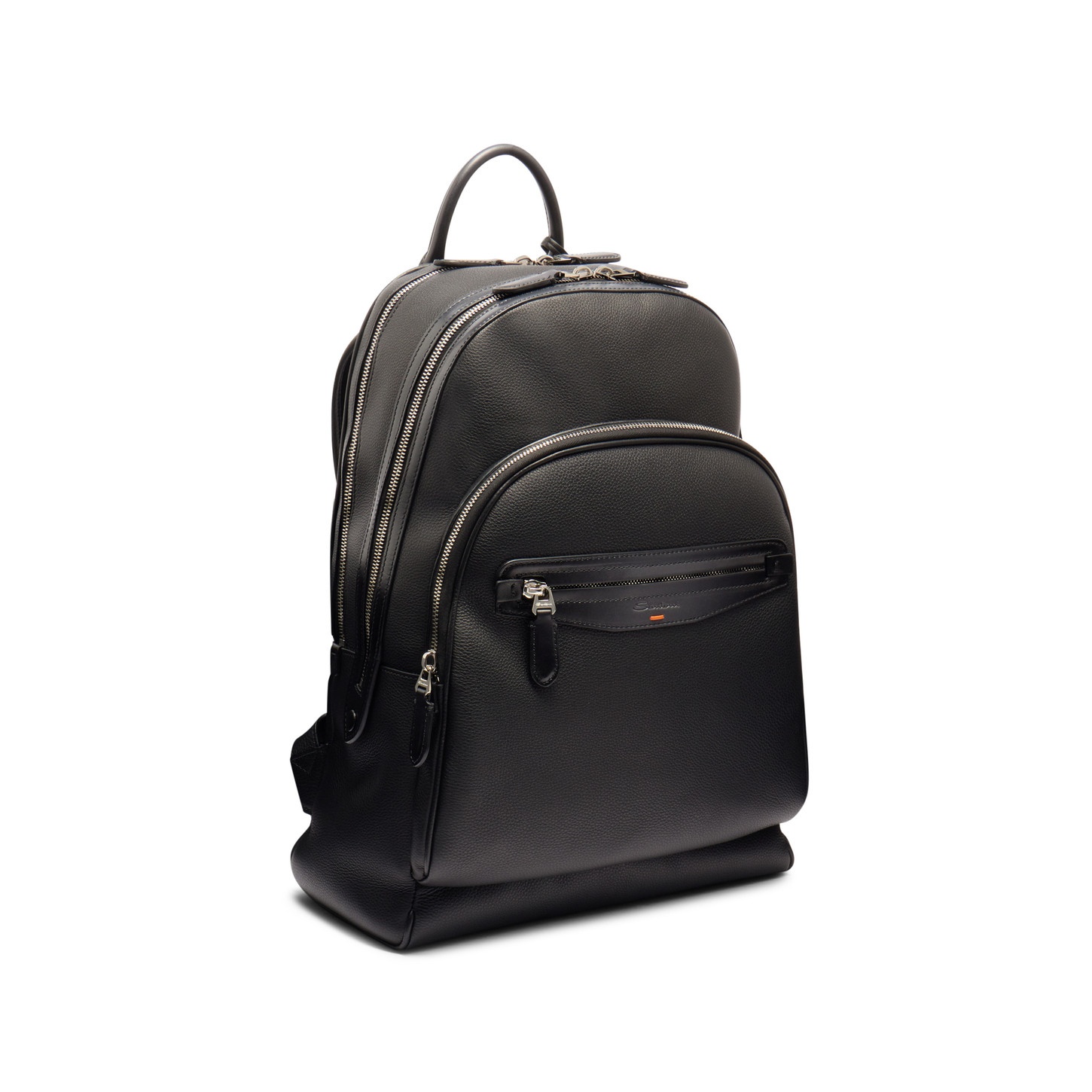 Black tumbled leather backpack - 2