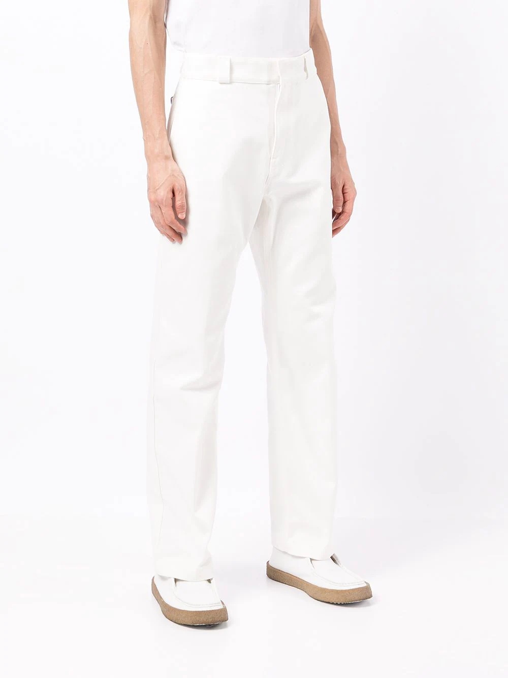 straight-leg cotton trousers - 3