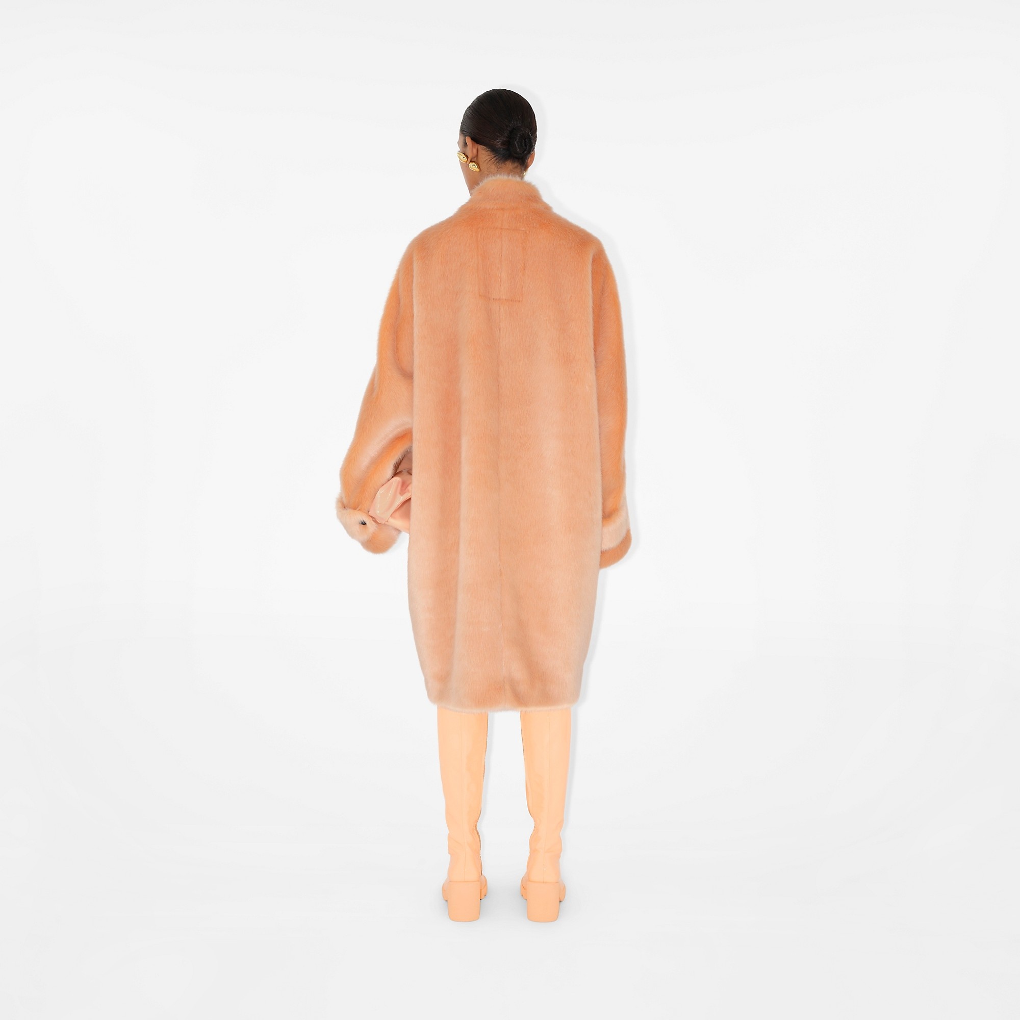 Long Faux Fur Car Coat - 4
