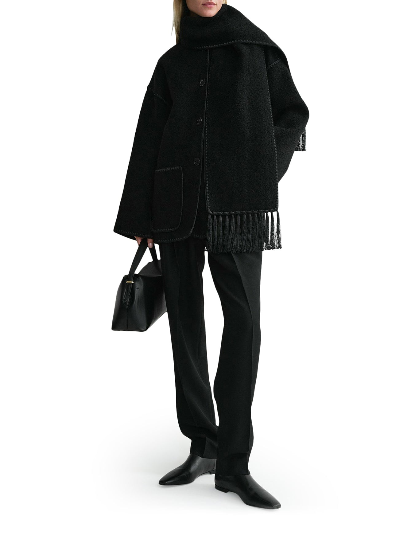 WOOL JACKET WITH SCARF - 1