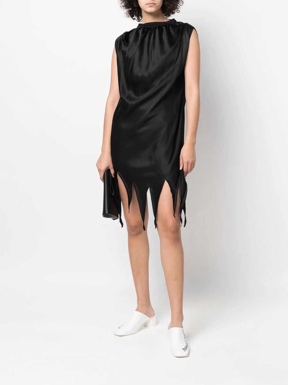 raw-hem satin dress - 2
