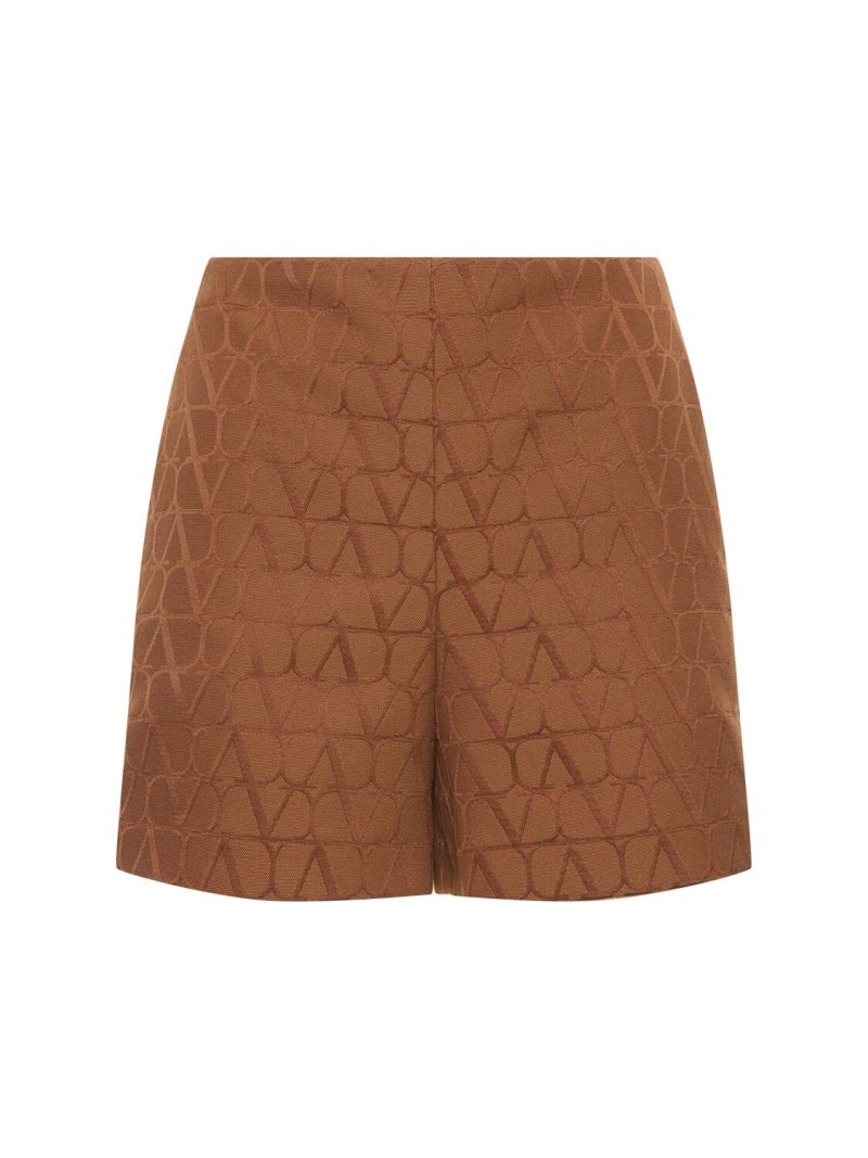 Logo cotton blend jacquard shorts - 1