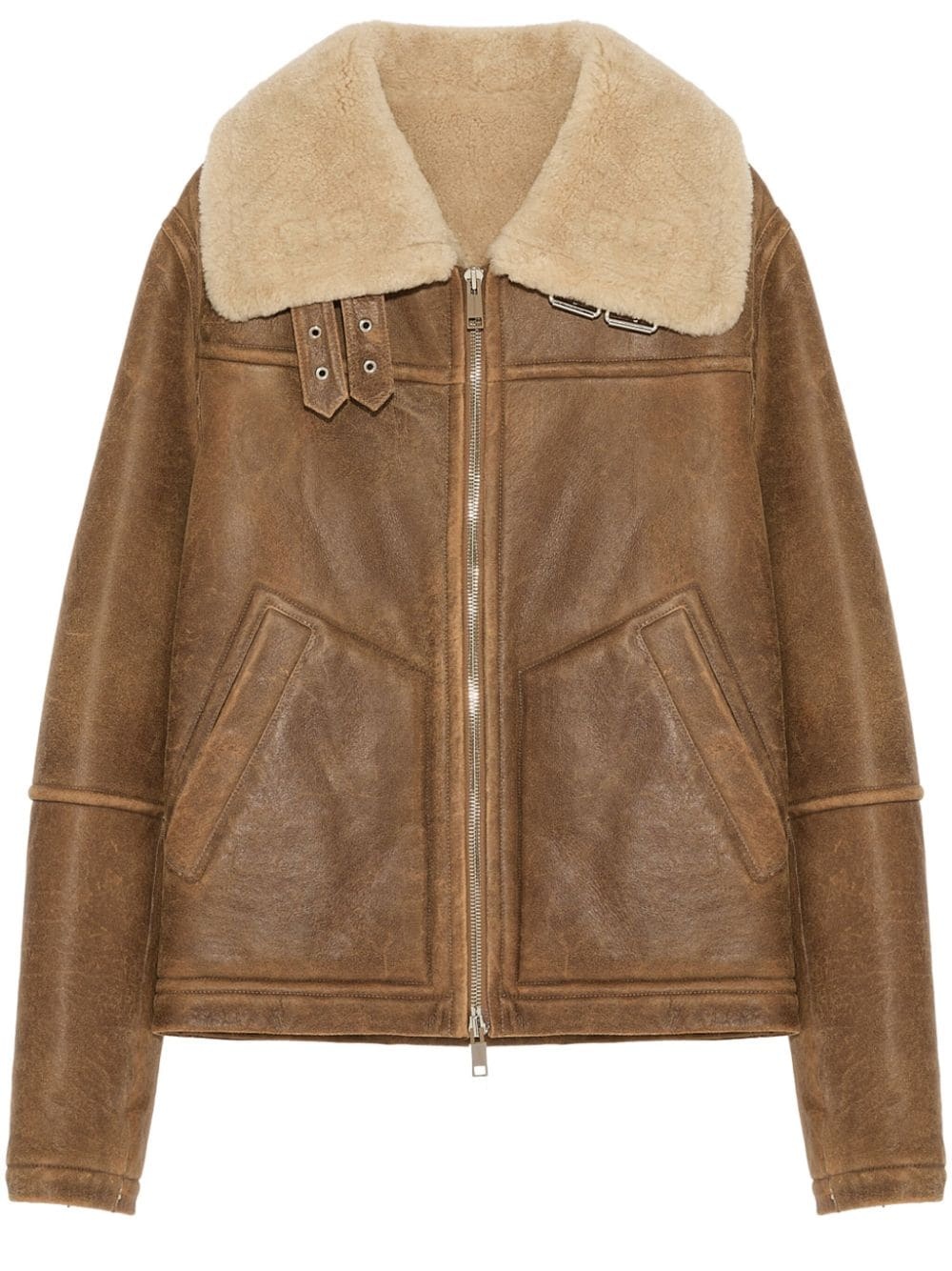 shearling bomber jacket - 1