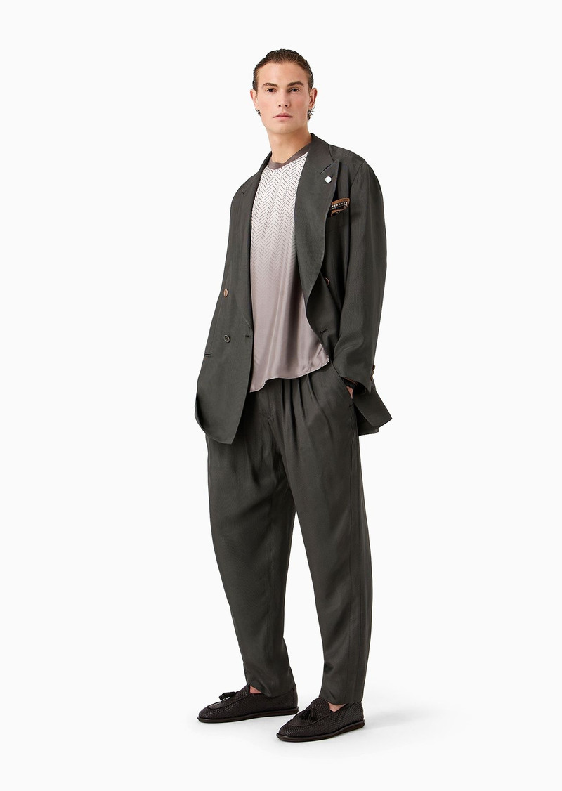 GIORGIO ARMANI Printed silk T-shirt shirt outlook