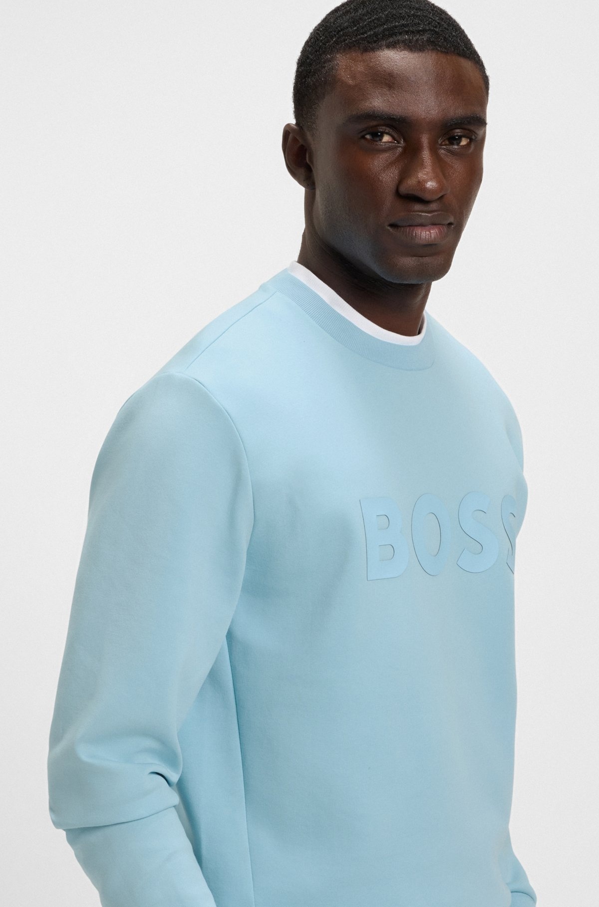 STRETCH-COTTON SWEATSHIRT WITH SANDWICH LOGO - 3