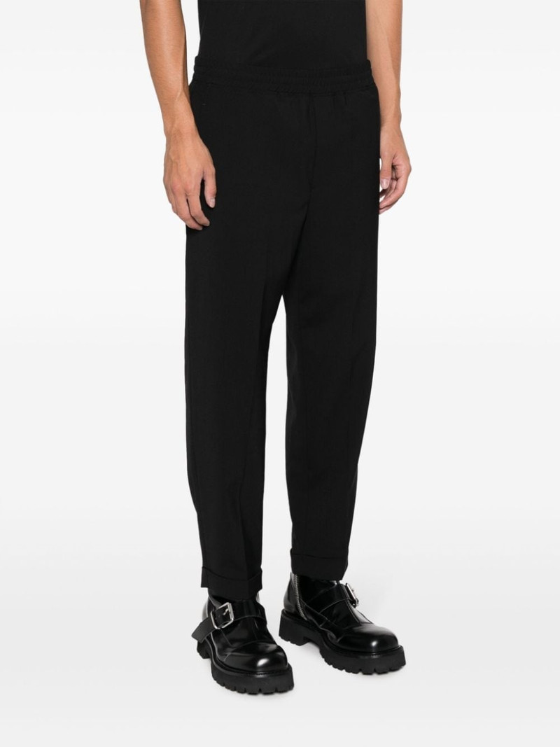 elasticated-waist cotton tapered trousers 3