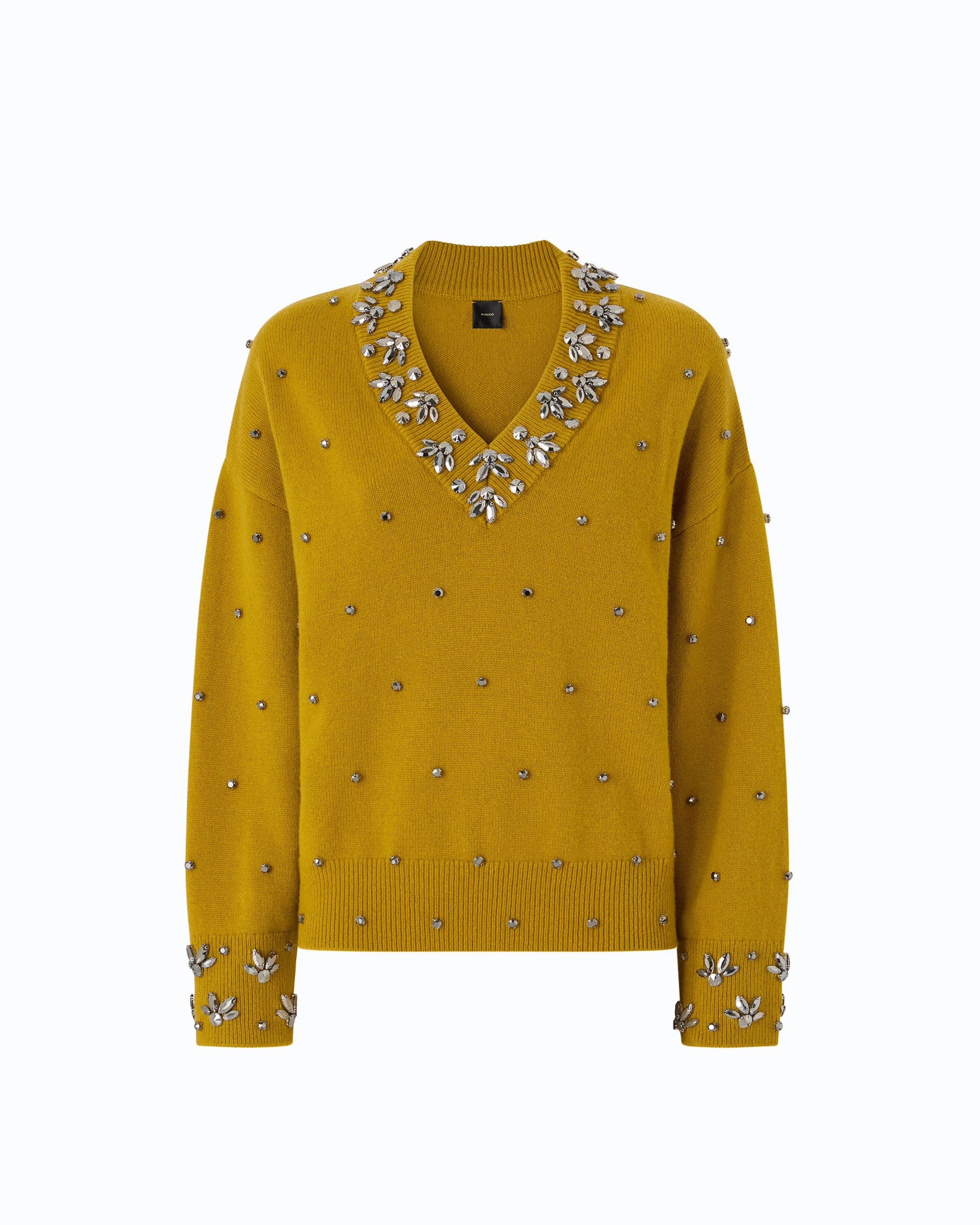 WOOL AND CASHMERE SWEATER WITH JEWEL APPLIQUÉS - 1