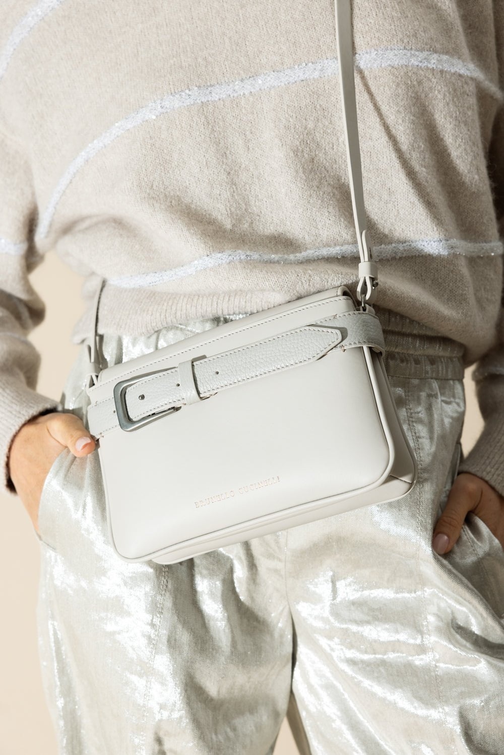 Buckle Crossbody - White - 3