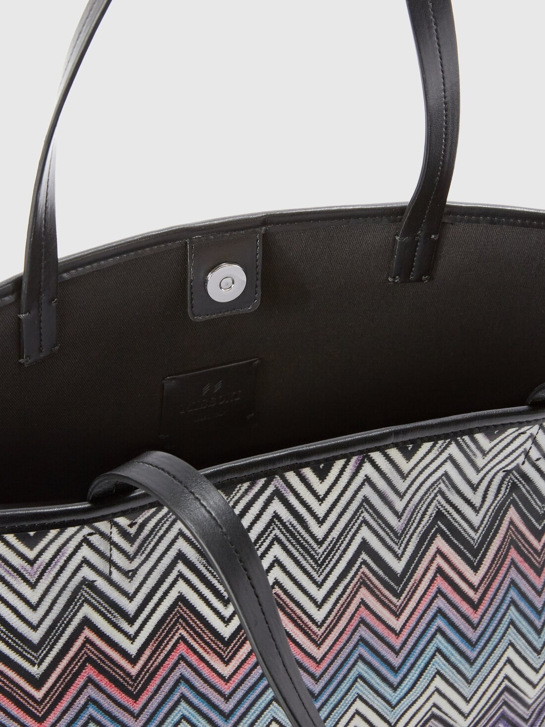 Zig zag cotton shopper with double handles - 4