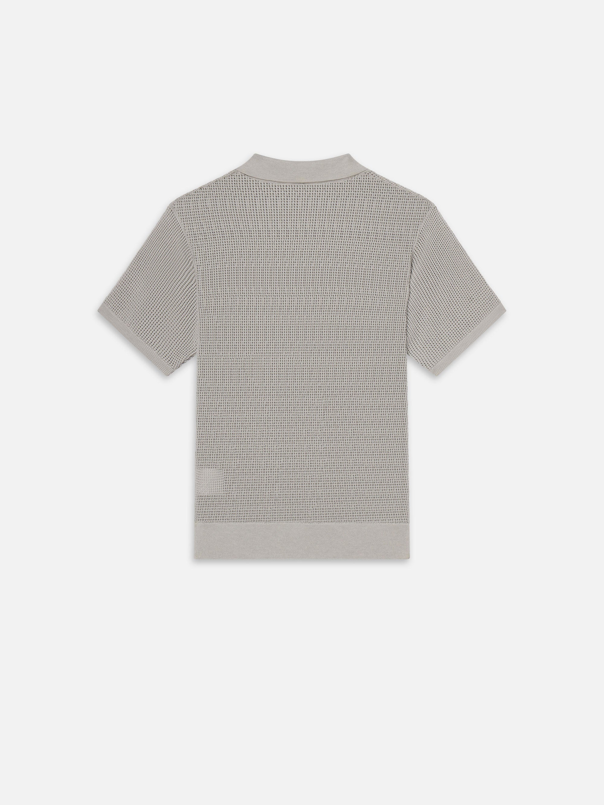 Open Weave Polo Sweater in Grey Blue - 5