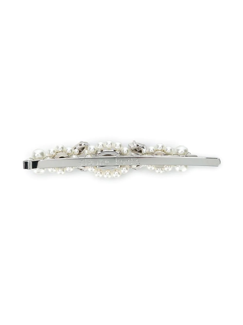 faux-pearl and crystal hair slide - 2