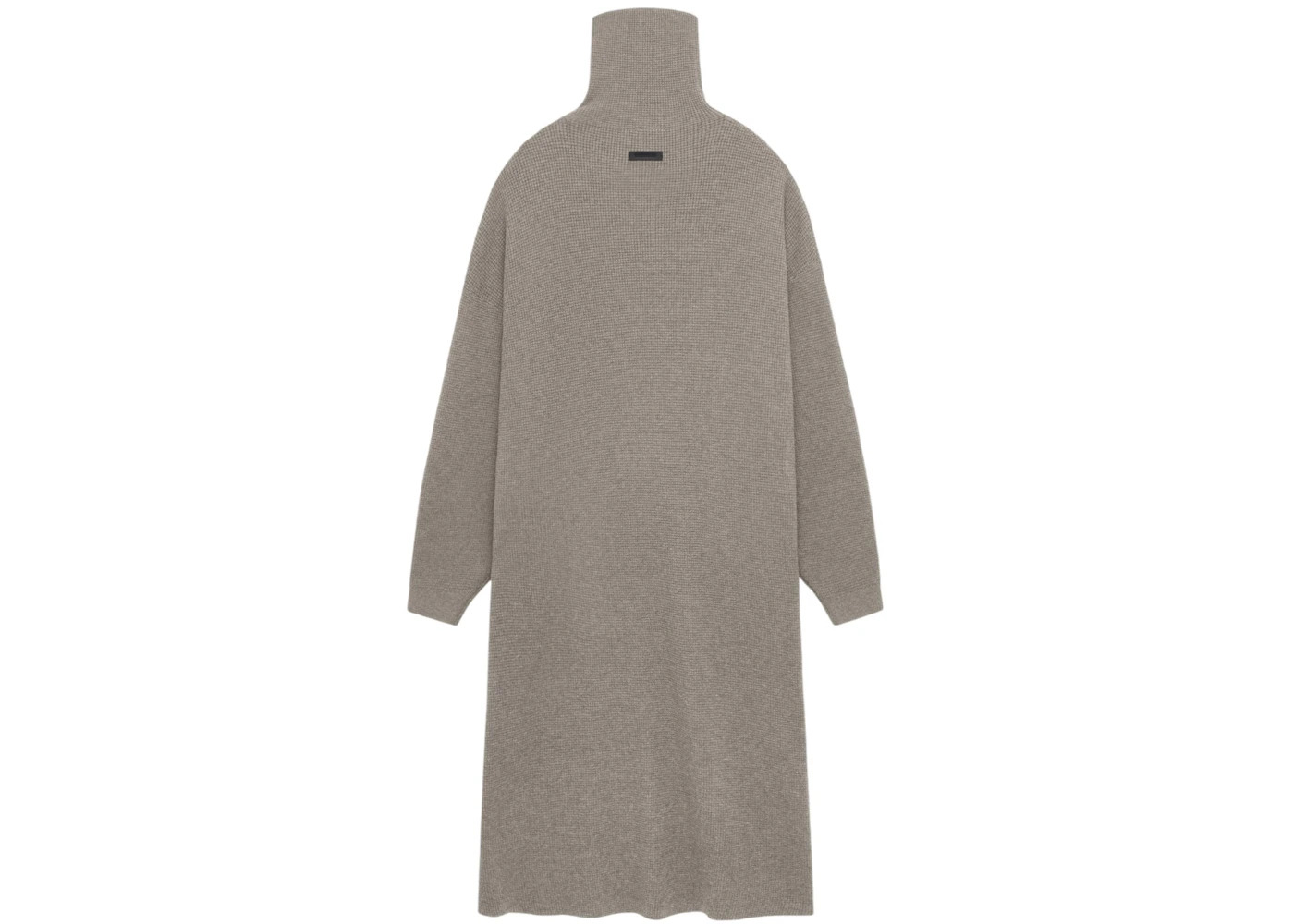 Fear of God Essentials Women's Waffle Knit Turtleneck Dress Heather Gray - 2