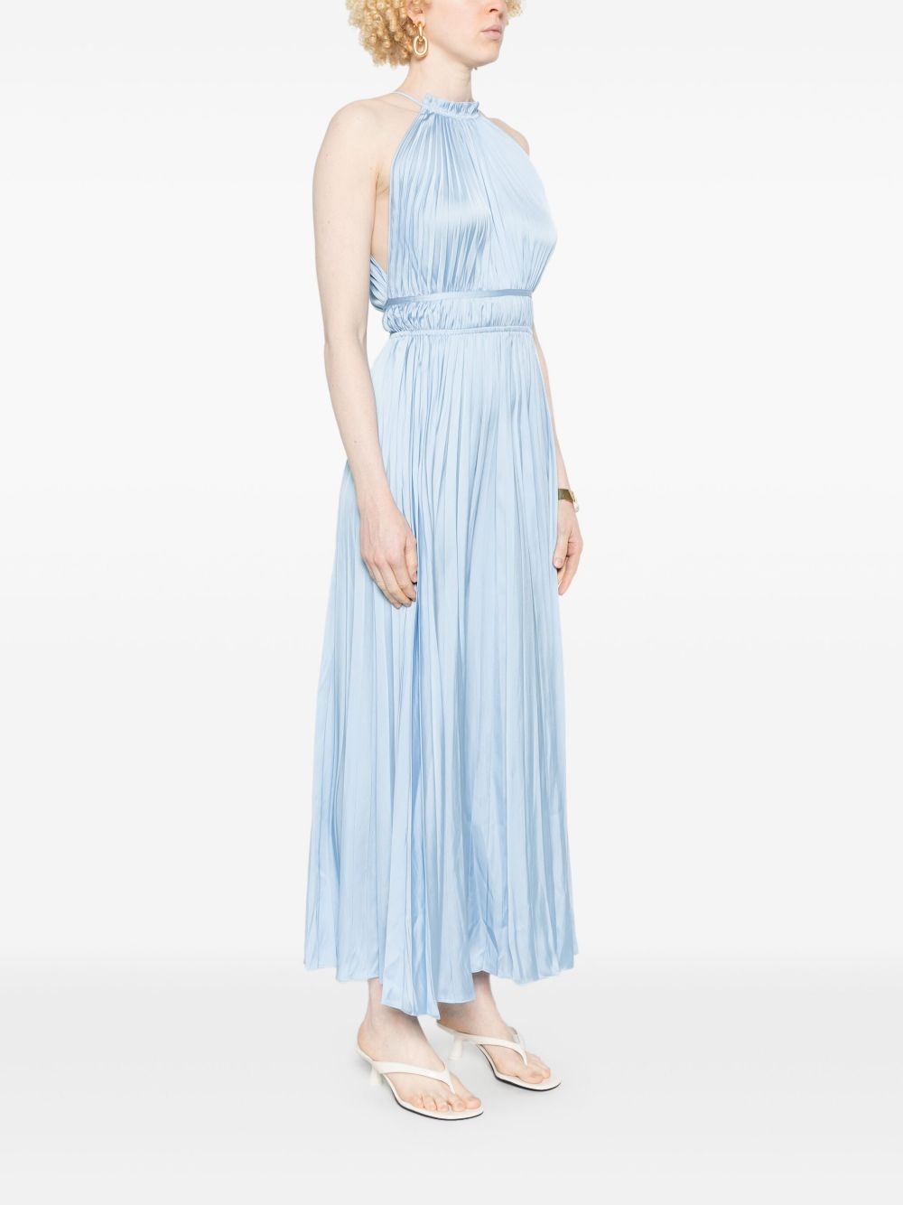 plissé-effect maxi dress - 3