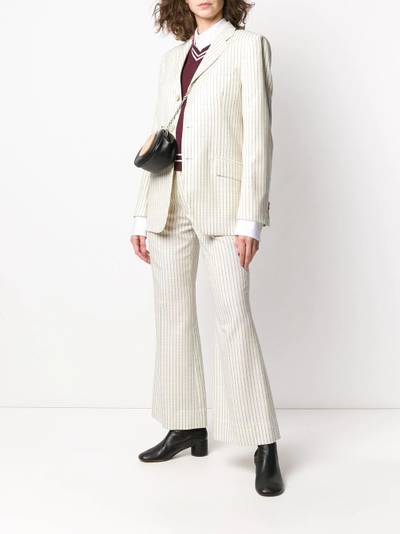 Maison Margiela logo-stripe single-breasted blazer outlook