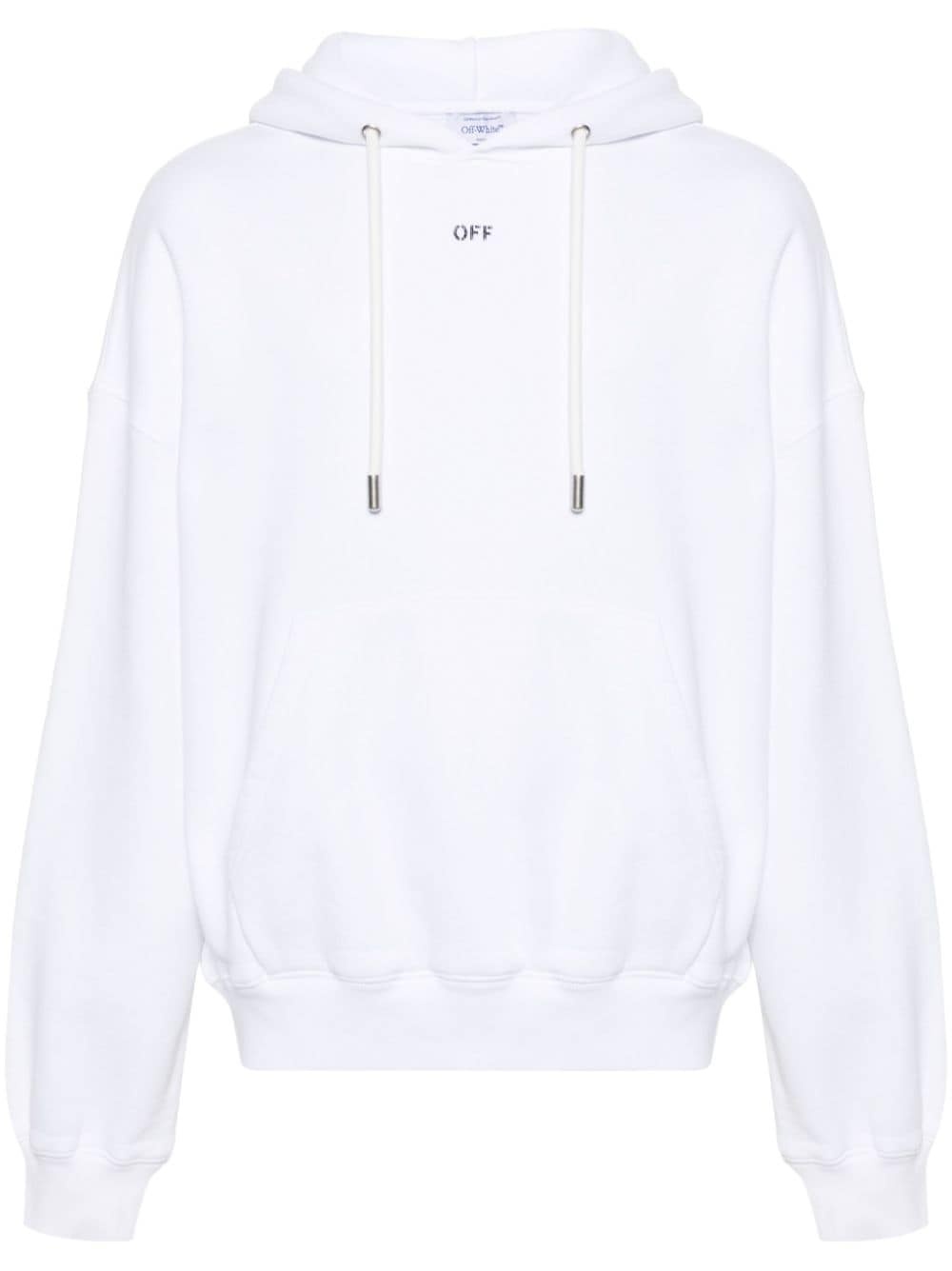 logo-stamp cotton hoodie - 1