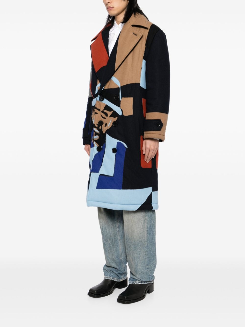 patchwork padded coat - 3