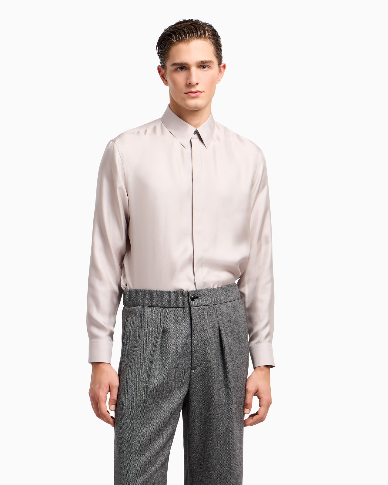 REGULAR-FIT SHIRT IN SILK TWILL - 4
