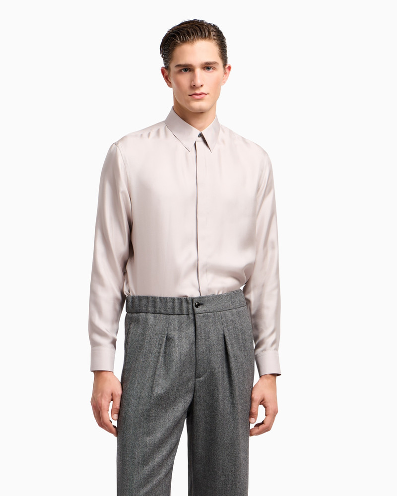 GIORGIO ARMANI REGULAR-FIT SHIRT IN SILK TWILL outlook