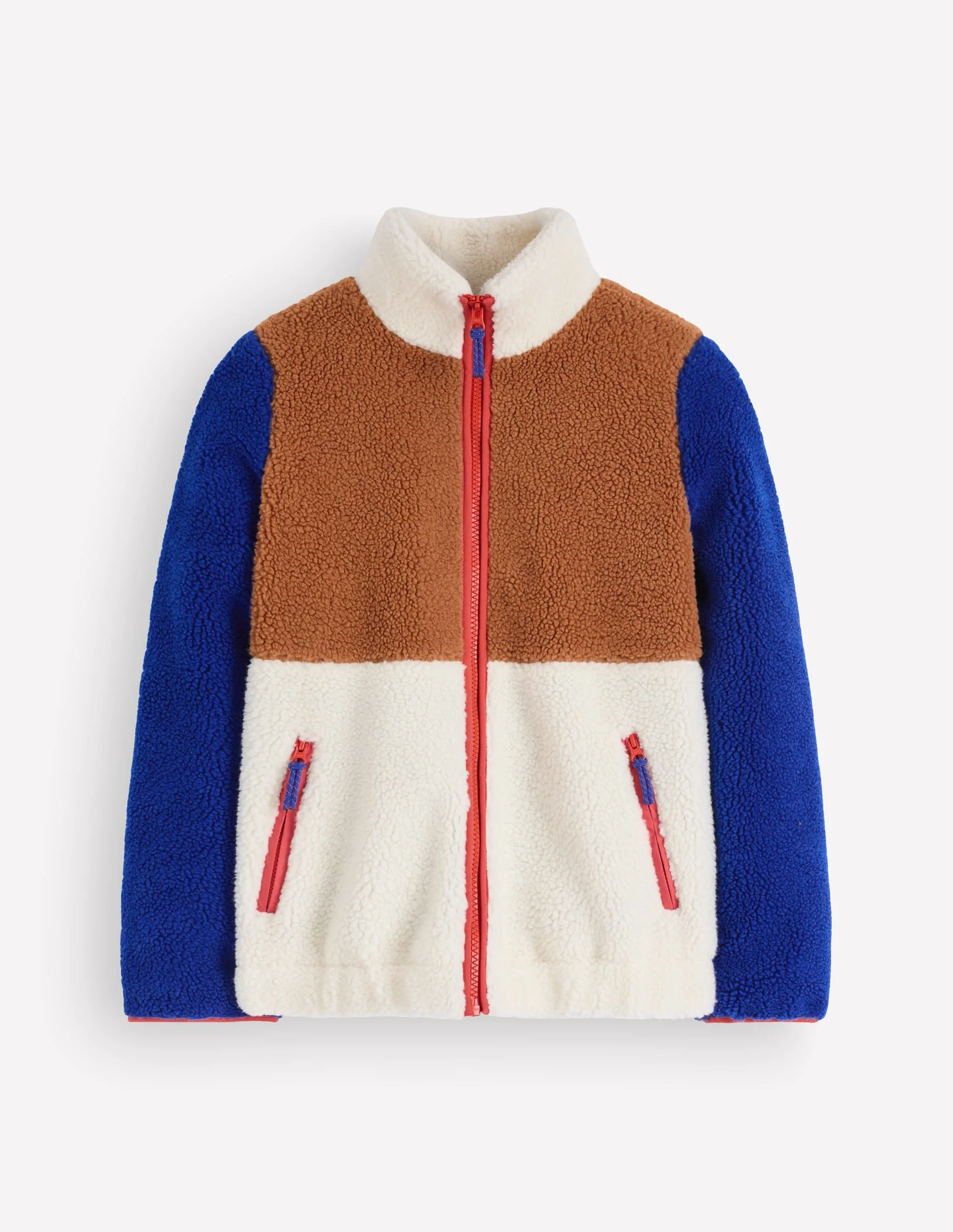 Alnwick Borg Jacket-Brown, Ivory Colour Block - 1