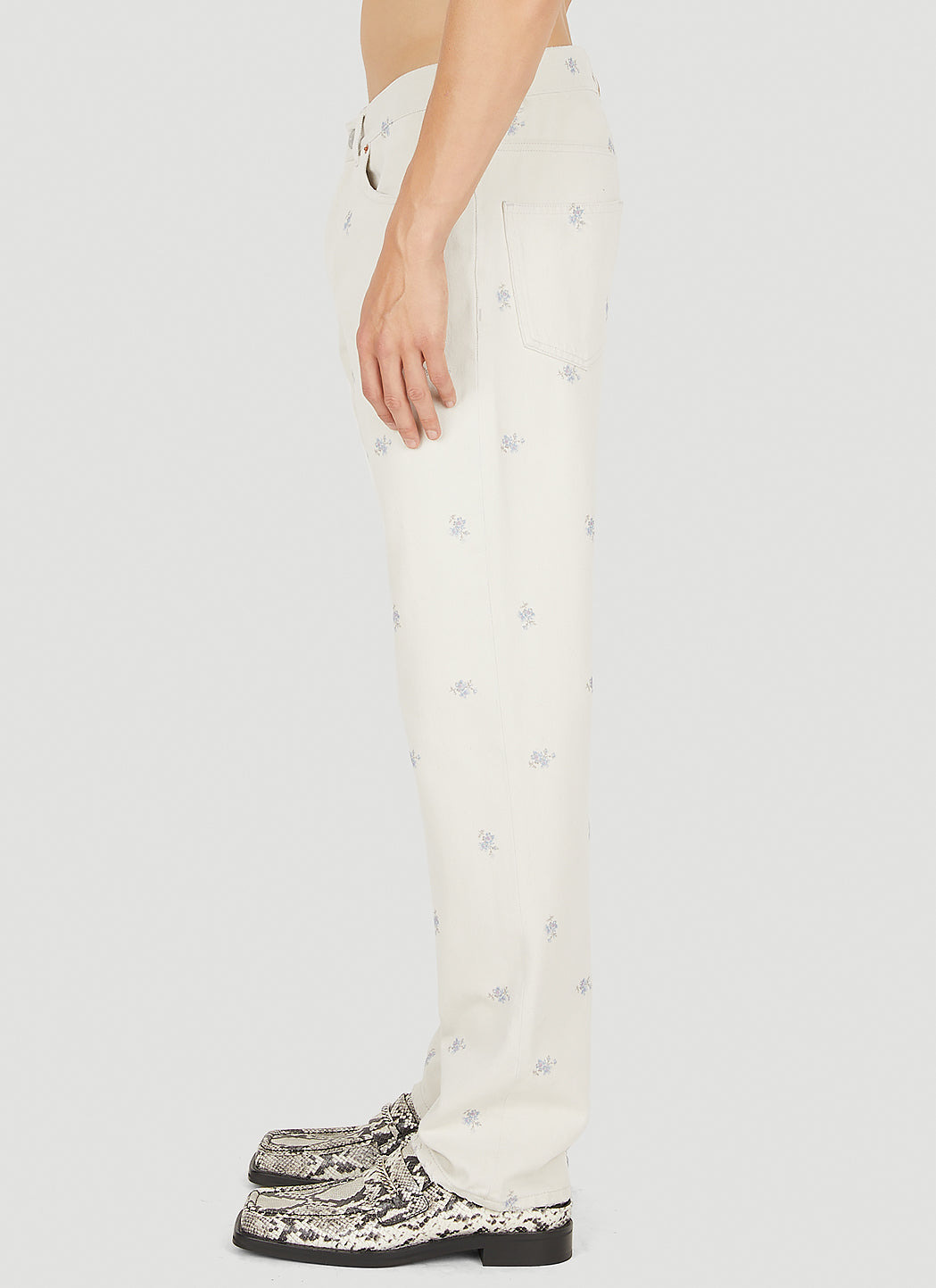 Martine Rose Men Relaxed Floral Print Jeans - 3