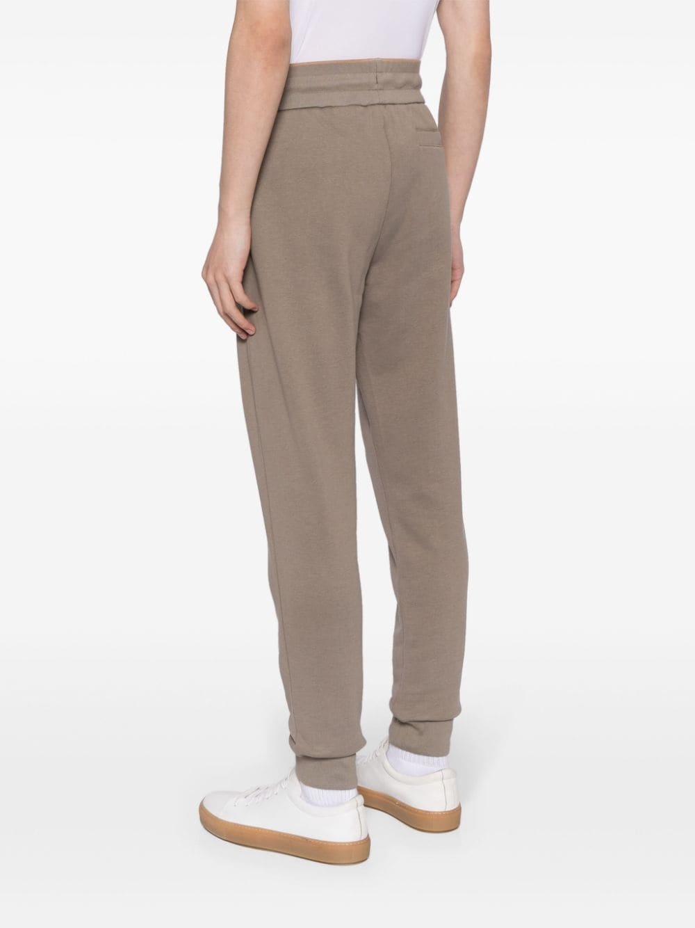 drawstring-waist cotton-blend track pants - 4